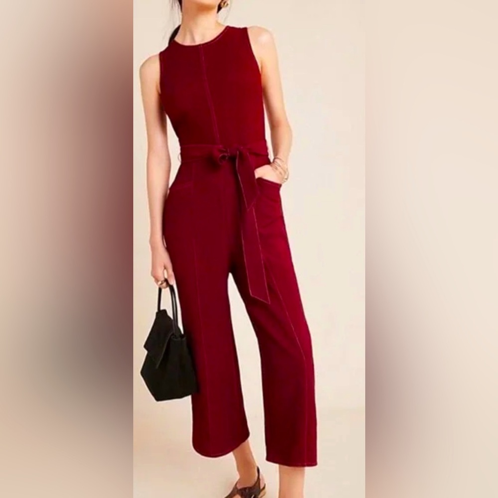 NWT Greylin Burgundy Jumpsuit - Size Small